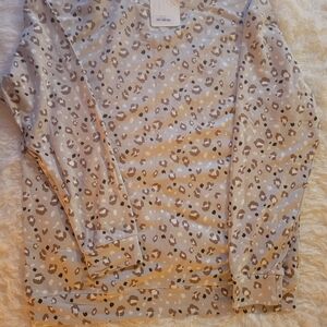 Jax & Lennon Leopard Print Long Sleeve Top